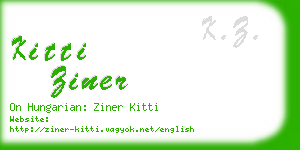 kitti ziner business card